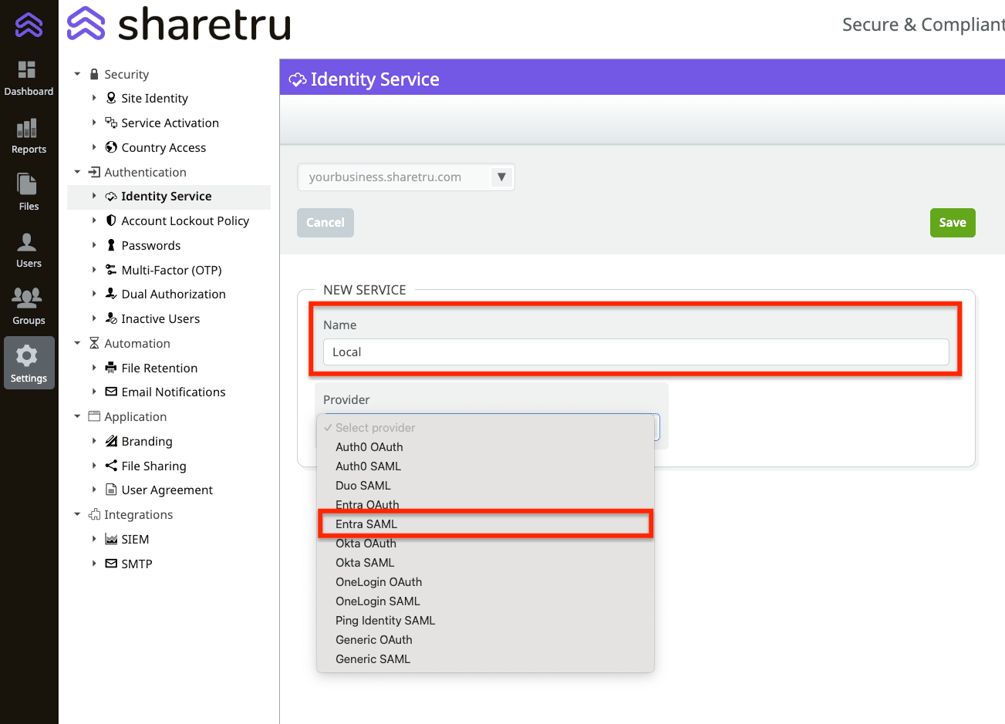 Azure AD SAML