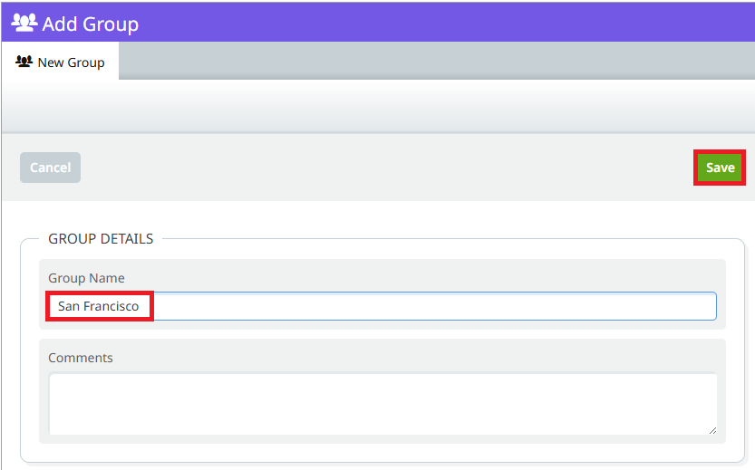 Groups - Creating an Access Group