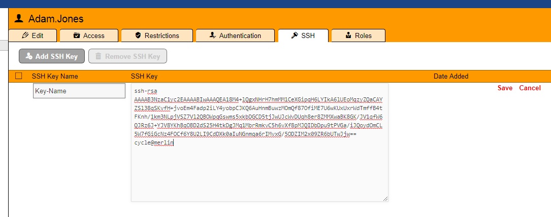 SSH-Key Section