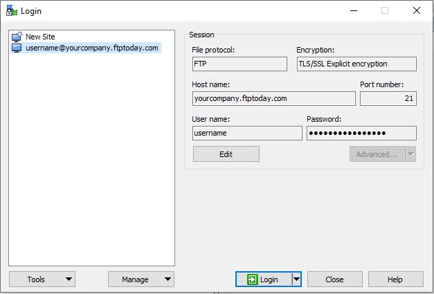 WinSCP-Post-save connection